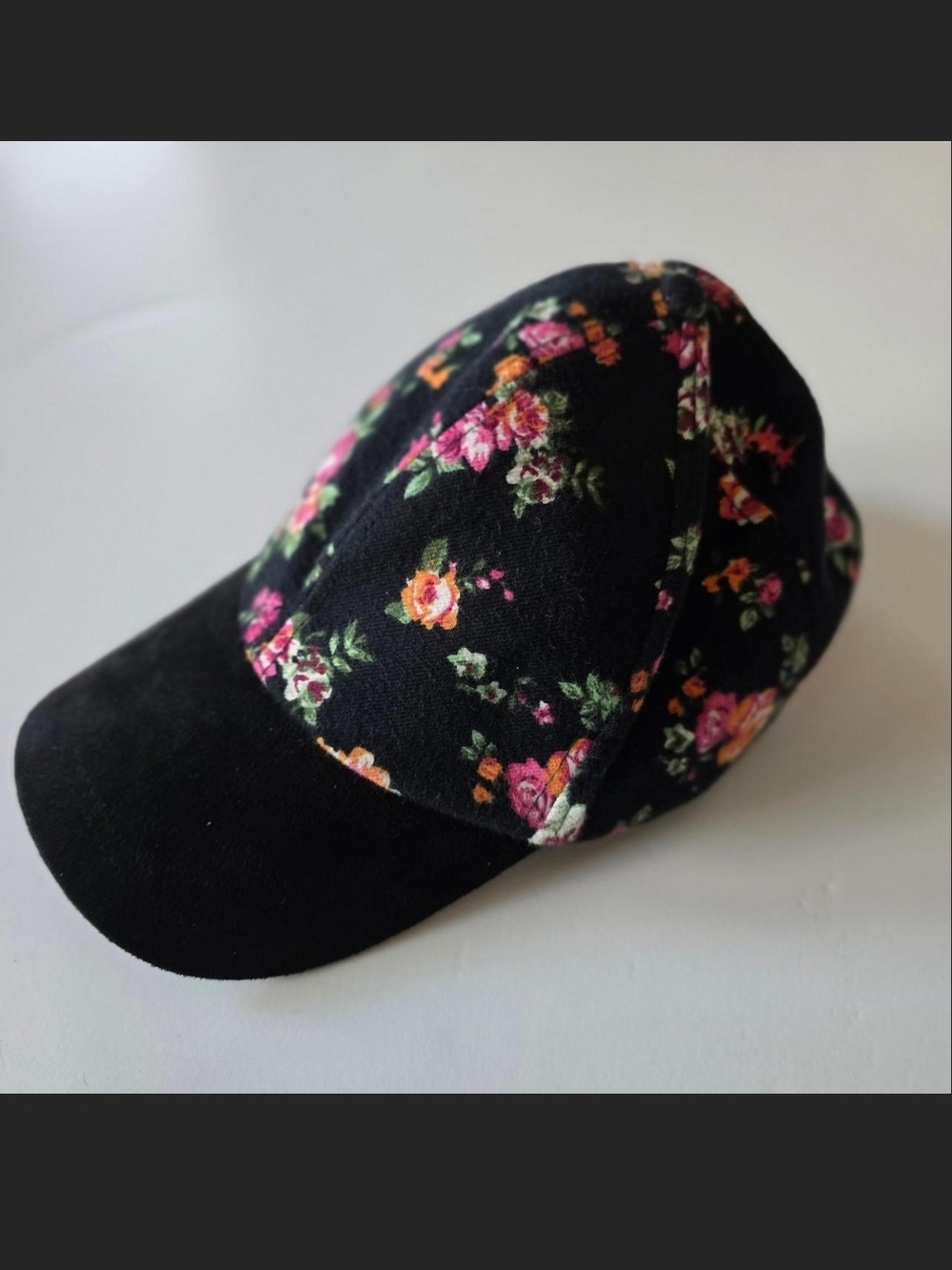 Nanette Lepore Black Floral Womens Baseball Cap